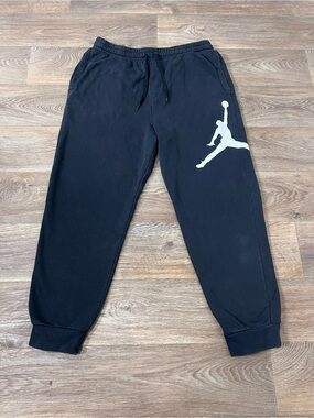 Jordan Black Sweatpants with White Jumpman Logo/A389